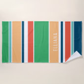 Aangepaste donkerblauwe Blauwgroen blauwe groene O Strandlaken (Voorkant)