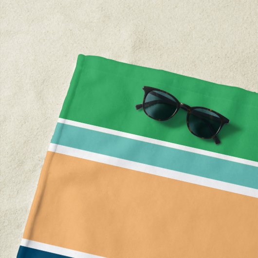 Aangepaste donkerblauwe Blauwgroen blauwe groene O Strandlaken (In situ)