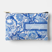 Aangepaste, donkerblauwe, Floral Paisley Art Etui (Voorkant)