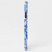 Aangepaste, donkerblauwe, Floral Paisley Art iPhone Hoesje (Rechterkant)