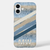 Aangepaste donkerblauwe grijze taupe bruine beige Case-Mate iPhone case (Achterkant)
