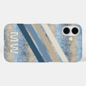Aangepaste donkerblauwe grijze taupe bruine beige Case-Mate iPhone case (Achterkant (horizontaal))