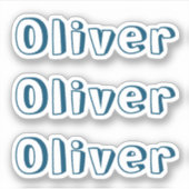 Aangepaste donkerblauwe Kinder naam Sticker (Voorkant)