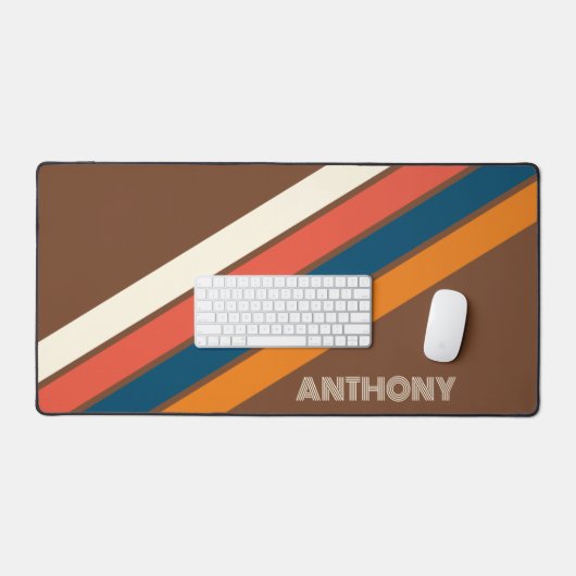 Aangepaste donkerblauwe koraal rode strepen kunst  bureaumat (Keyboard & Muis)