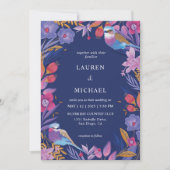 Aangepaste donkerblauwe Paarse Natuur Vogelbloem b Kaart (Voorkant)