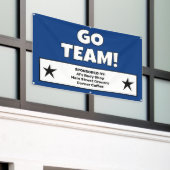 Aangepaste donkerblauwe teambanner spandoek (Buitenkant Gebouw)