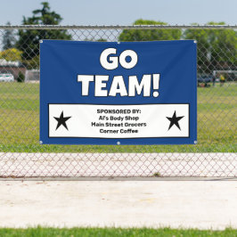 Aangepaste donkerblauwe teambanner spandoek