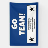 Aangepaste donkerblauwe teambanner spandoek (Verticaal)