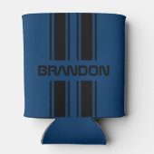 Aangepaste donkerblauwe zwarte paarse sport Stripe Blikjeskoeler (Achterkant)