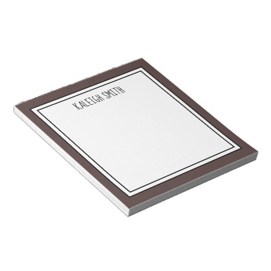 Aangepaste donkerbruine witte bewerkbare kleur notitieblok (Schuin)
