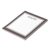 Aangepaste donkerbruine witte bewerkbare kleur notitieblok (Linkerzijde)