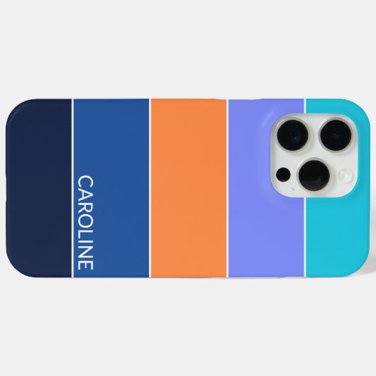 Aangepaste donkere blauwe turquoise Oranje Violet  Case-Mate iPhone Case (Achterkant (horizontaal))