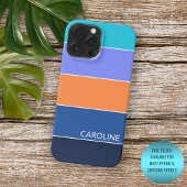 Aangepaste donkere blauwe turquoise Oranje Violet  Case-Mate iPhone Case