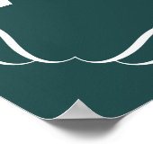 Aangepaste, donkere Blauwgroen wasdroog wasgoed vo Poster (Hoek)