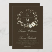 Aangepaste Donkere Chocolade Bruine Witte Bloemen  Kaart (Voorkant / Achterkant)