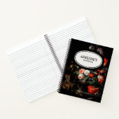 Aangepaste, donkere Floral notebook Notitieboek (Binnen)