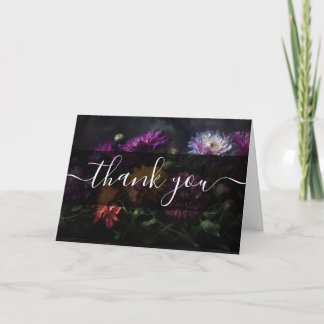 Aangepaste donkere kleurrijke bloemen bedankt
