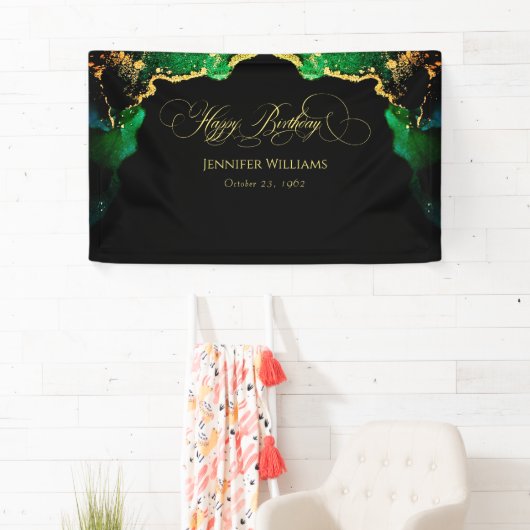 Aangepaste donkere Moody Birthday-achtergrondbanne Spandoek (Insitu)