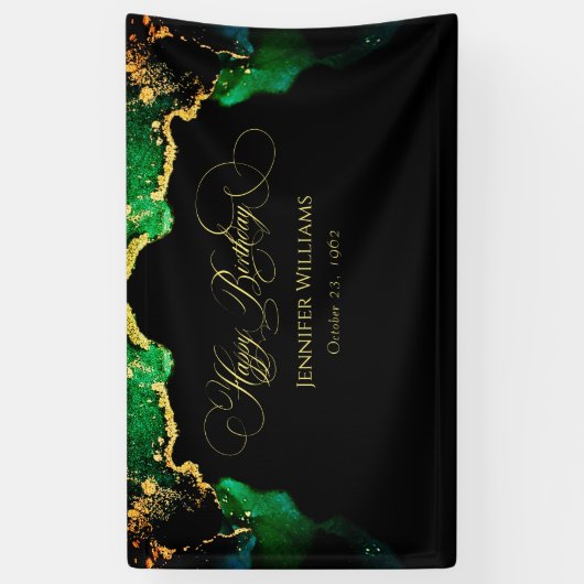 Aangepaste donkere Moody Birthday-achtergrondbanne Spandoek (Verticaal)