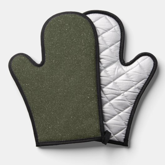 Aangepaste Donkere Moss Oven Mitt met Textuur Ovenwant (Voorkant / Achterkant)