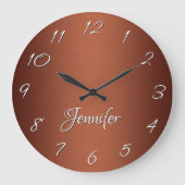 Aangepaste donkere penseelkoperen ombre grote klok (Voorkant)