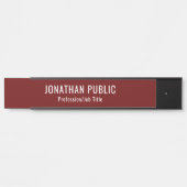 Aangepaste donkere rode Sjabloon lang Deurbordje (Voorkant)