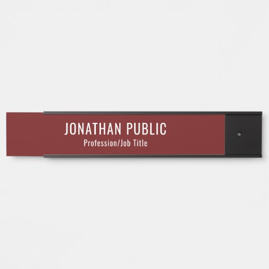 Aangepaste donkere rode Sjabloon lang Deurbordje (Voorkant)