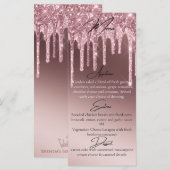 Aangepaste donkere roosgouden glitterdruppel elega menu (Voorkant / Achterkant)