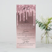 Aangepaste donkere roosgouden glitterslier elegant menu (Staand voorkant)