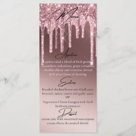 Aangepaste donkere roosgouden glittersluier elegan menu