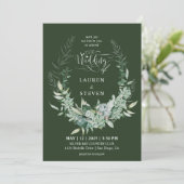 Aangepaste donkere salie groen vertakking uit bloe kaart (Staand voorkant)