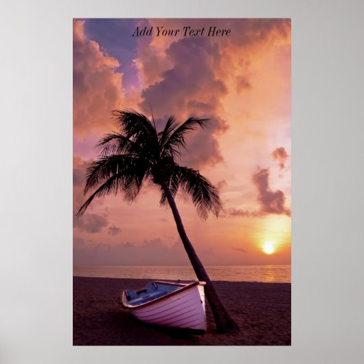 Aangepaste donkere strandzonsondergang poster (Voorkant)