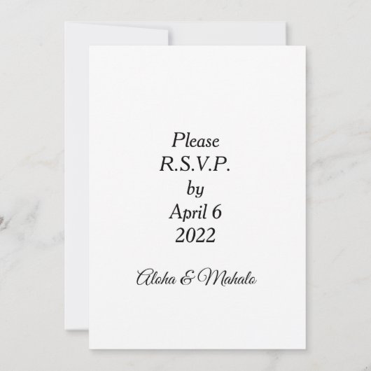 Aangepaste donkere tropische bloem bruiloft kaart (Achterkant)