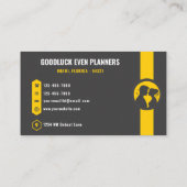 Aangepaste Donkergrijs Zwart Geel Event Planning Visitekaartje (Achterkant)