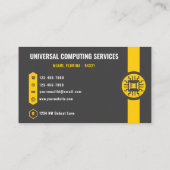 Aangepaste Donkergrijs Zwart Geel Technologie Visitekaartje (Achterkant)