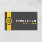 Aangepaste Donkergrijs Zwart Geel Technologie Visitekaartje (Voorkant)