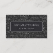 Aangepaste Donkergrijs Zwart Wit Digitale Binaire  Visitekaartje (Voorkant)