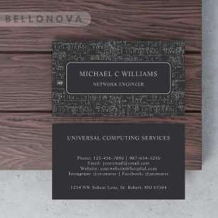 Aangepaste Donkergrijs Zwart Wit Digitale Binaire  Visitekaartje