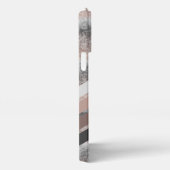 Aangepaste donkergrijze beige bruine strepen iPhone hoesje (Rechterkant)