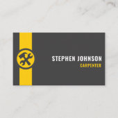 Aangepaste donkergrijze zwart gele bouwvakker visitekaartje (Voorkant)