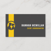 Aangepaste donkergrijze zwarte gele evenementplann visitekaartje (Voorkant)