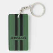 Aangepaste donkergroene zwarte snuffelsport sleutelhanger (achterkant)