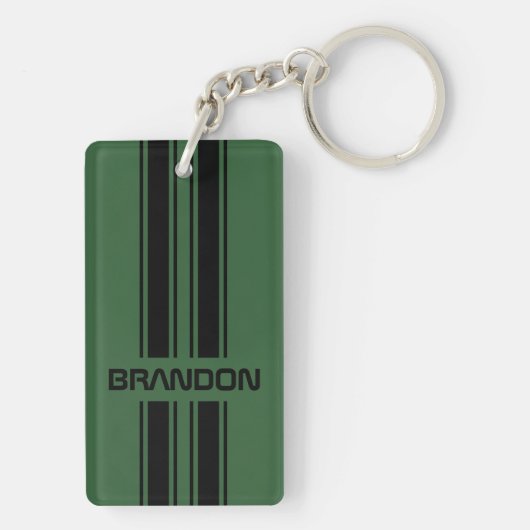 Aangepaste donkergroene zwarte snuffelsport sleutelhanger (achterkant)