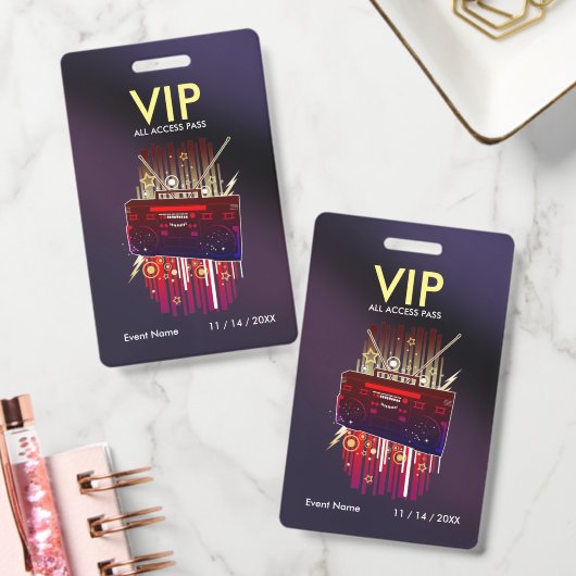 Aangepaste donkerpaarse verloop VIP-pas voor evene Badge (Kantoor)