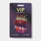 Aangepaste donkerpaarse verloop VIP-pas voor evene Badge (Achterkant)