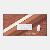 Aangepaste donkerrode bruine strepen kunst op nep  bureaumat (Keyboard & Muis)