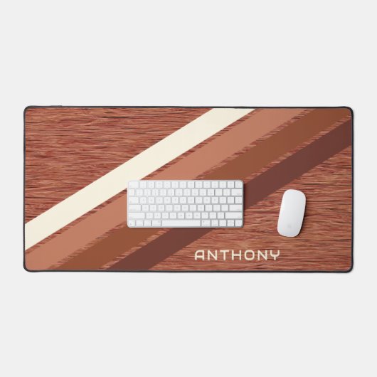Aangepaste donkerrode bruine strepen kunst op nep bureaumat (Keyboard & Muis)