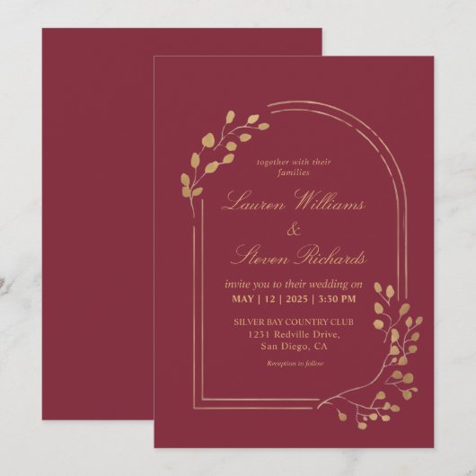 Aangepaste donkerrode kastanjebladeren Eucalyptus Kaart (Voorkant / Achterkant)