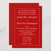 Aangepaste donkerrode uitnodigingen of aankondigin (Voorkant / Achterkant)