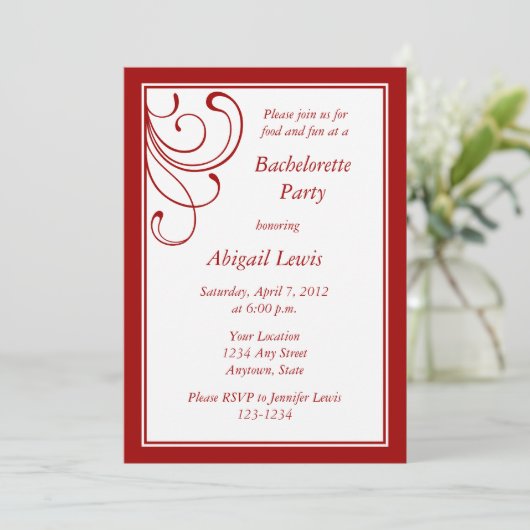 Aangepaste donkerrode uitnodigingen of aankondigin (Staand voorkant)